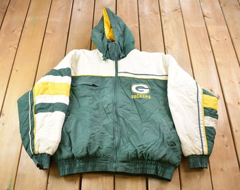 90s USA製 Vintage GREEN BAY PACKERS スタジャン 古着 90s USA製 NFL Green Bay Packers パッカーズ 光沢 サテン