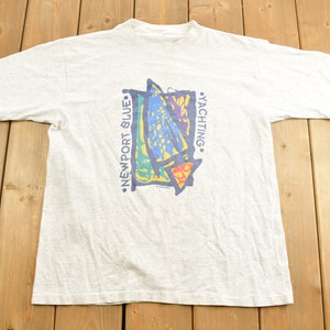 Vintage 1990s Souvenir Newport Yachting T Shirt / Streetwear / Made In USA / Vacation Tee / Travel T Shirt / Tourist