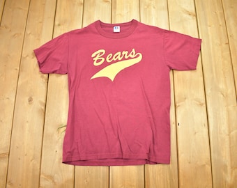Vintage 1990s Russell Athletics Bears Varsity Single Stitch T-Shirt Mens S / 90s / Streetwear / Retro Style / Made In USA / Collegiate Tee