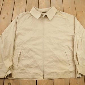 Vintage 1990s McGregor Blank Windbreaker Jacket Size 3X Large / Streetwear / Light Jacket / Full Zip Windbreaker / Beige Jacket