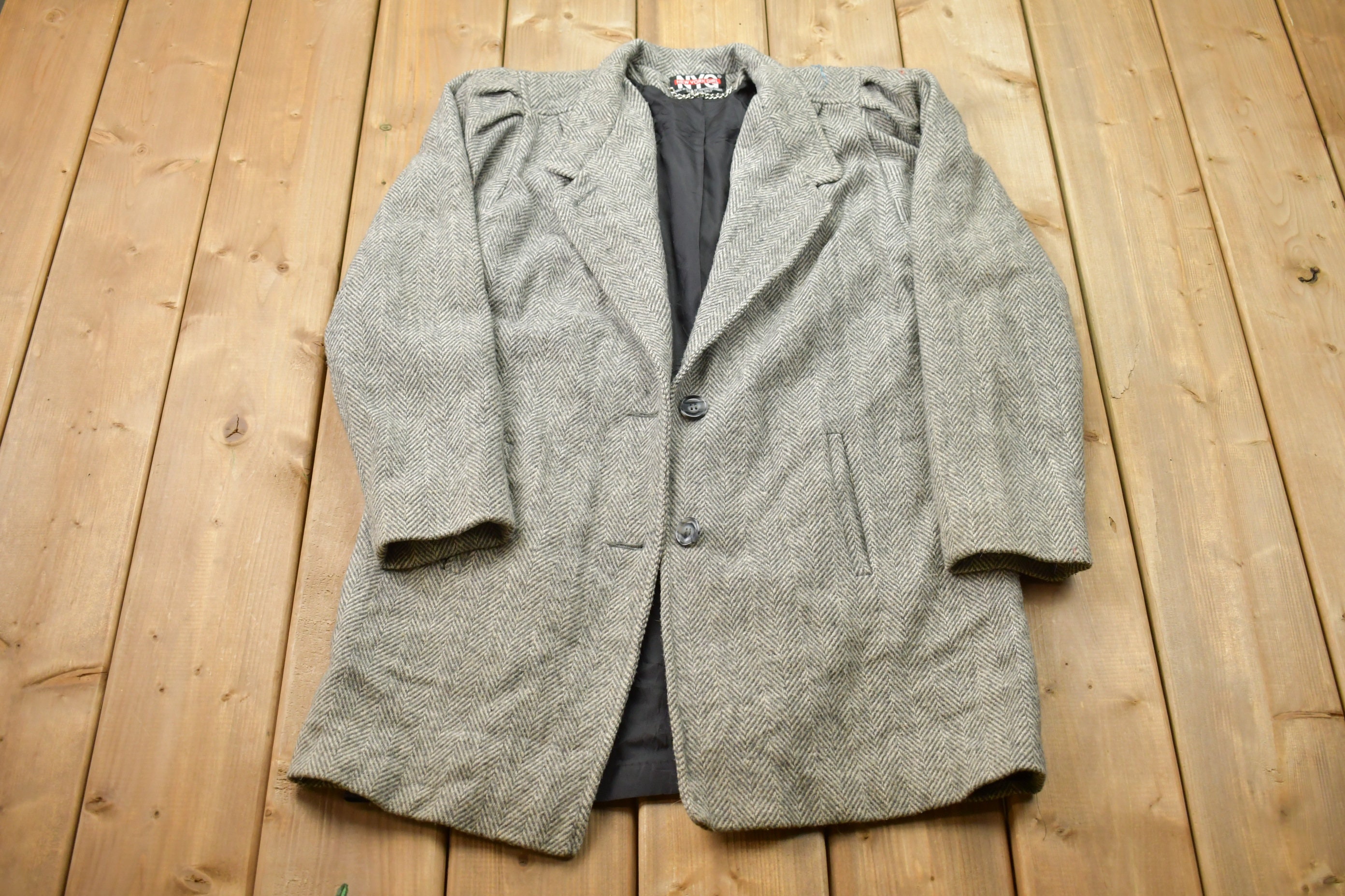 Vintage 1990s 100% Wool Overcoat Jacket / Wool Jacket / Vintage
