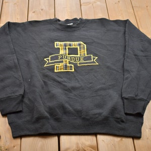 Vintage 1990s Purdue University Indiana Collegiate Heavyweight Lee Crewneck / Embroidered / NCAA Sweatshirt / Sportswear / Americana