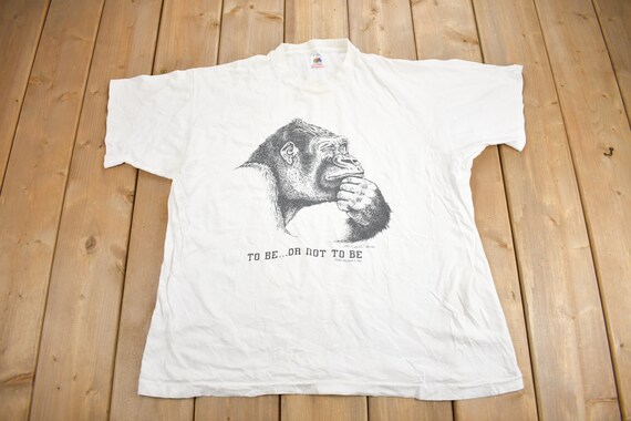 Vintage 1990 Ape Graphic Human-i-tees T-shirt / Made in USA
