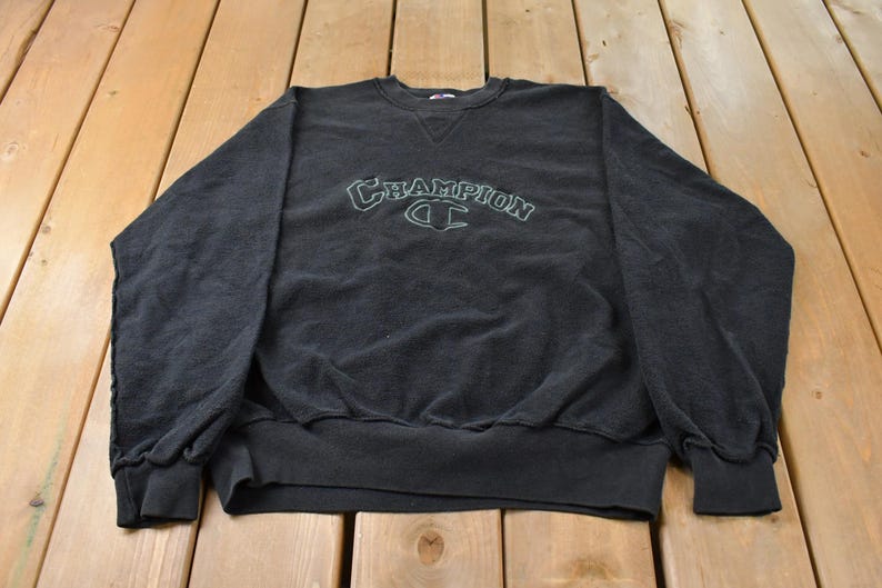 Vintage 1990s Champion Inside Out Material Crewneck Sweatshirt Men's L ...