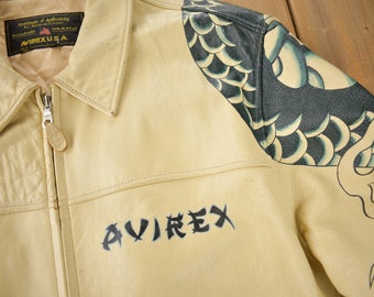 AVIREX DRAGON＆SNAKE TRACKER JACKET サイズXL 中古・古着通販】AVIREX (アヴィレックス) レザージャケット