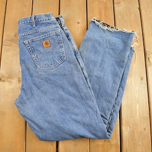 Vintage 1990s Carhartt Lined Carpenter Work Pants Size 34 x 31 / 90s Carpenter Pants / Thermal Lined / Carhartt / Vintage Workwear