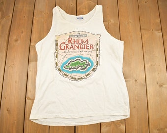 Vintage 1991 Rhum Grandier Graphic Tank Top / Vintage Tank Top / Streetwear / Graphic Tank Top / Made In USA