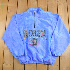 Vintage 1990s Florida USA Half Zip Windbreaker Jacket / Athletic Spring Summer Sportswear / Streetwear / Athleisure / Tourism / Souvenir