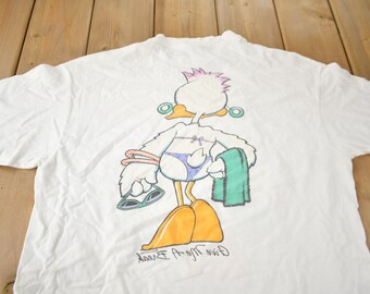 Vintage 1988 Funny Duck Theme Single Stitch Graphic T Shirt