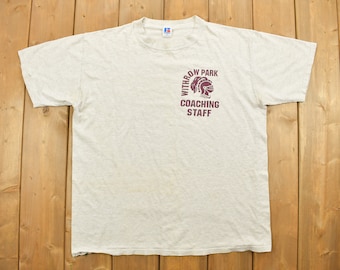Vintage 1990s Withrow Park Coaching Staff Collegiate T-Shirt / NCAA Tee / Americana / Sportswear / Russell Athletic / Football Shirt
