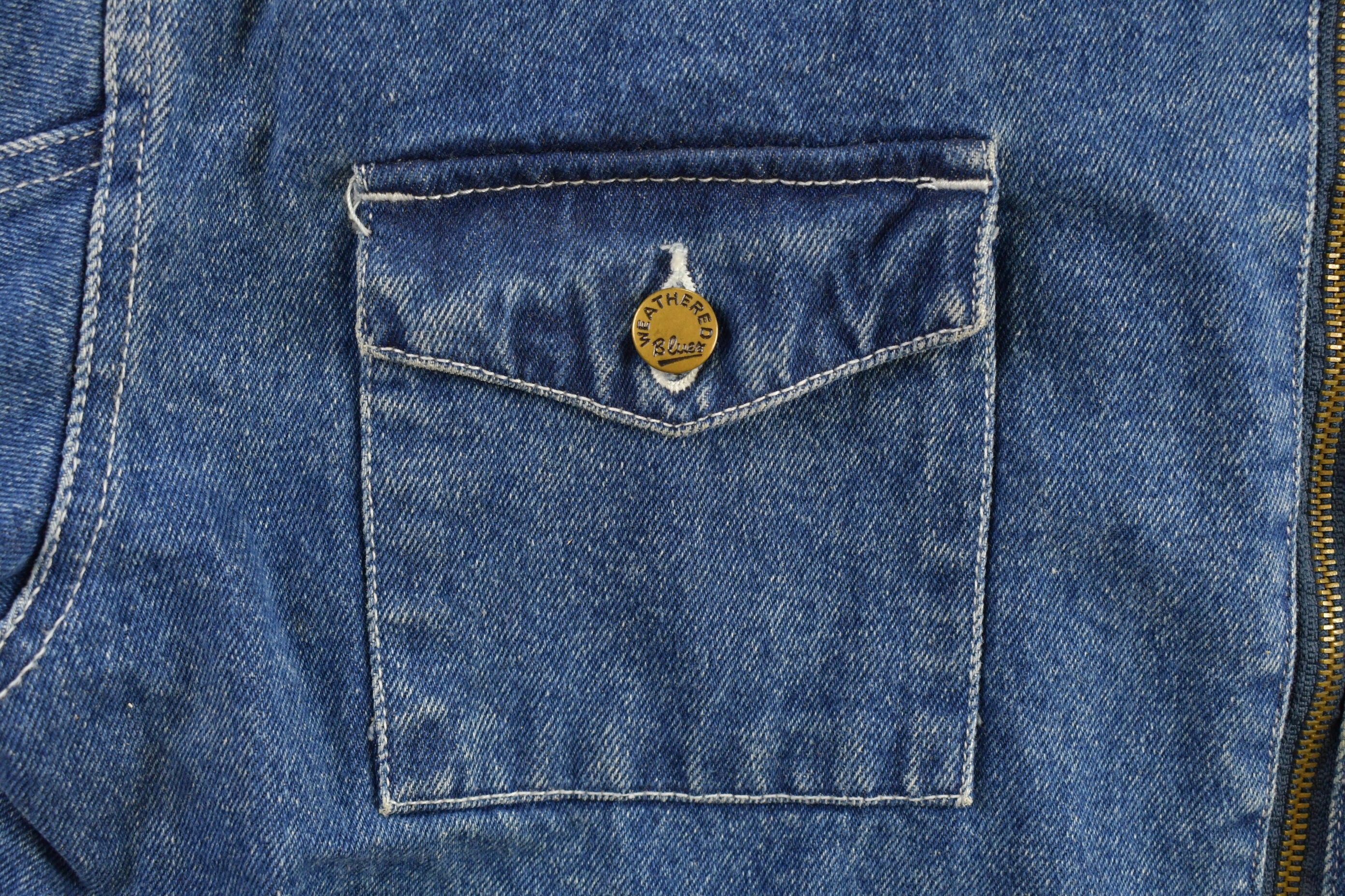 Vintage 1990s Weathered Blues Outerwear Sherpa Lined Denim Jacket 
