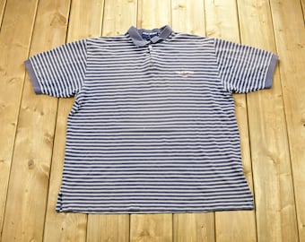 Vintage 1990s Polo Sport Ralph Collared T-Shirt Men's XL / 90s / Streetwear / Embroidered / Polo Sport / Vintage Polo / Striped Shirt
