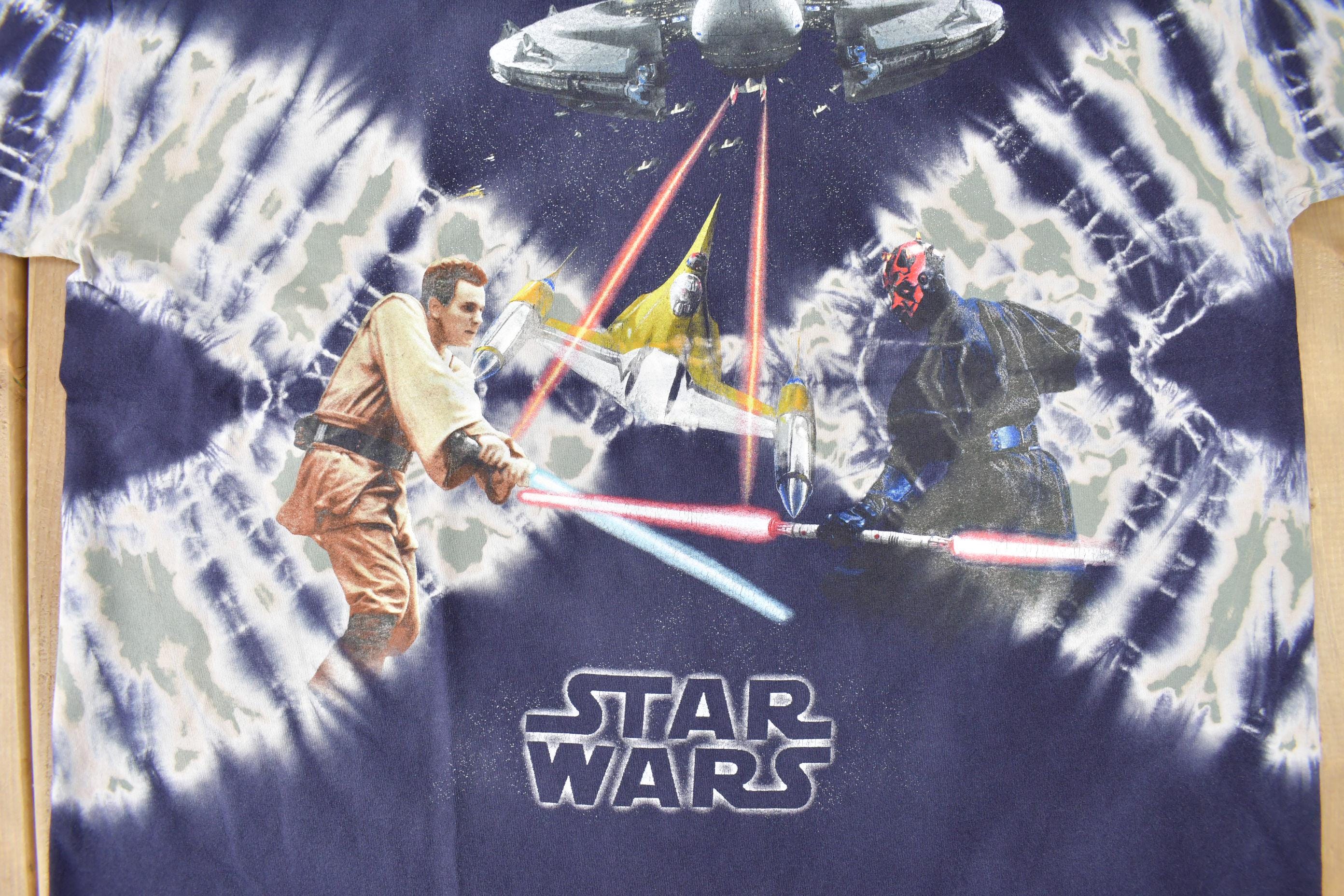 Vintage 1999 Star Wars Episode 1 All Over Print Tie Dye Promo T 