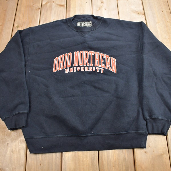 Vintage 1990s Ohio Northern University Collegiate Crewneck / Embroidered / Sportswear / Americana