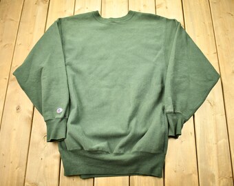 Vintage 1990s Forest Green Champion Reverse Weave Crewneck