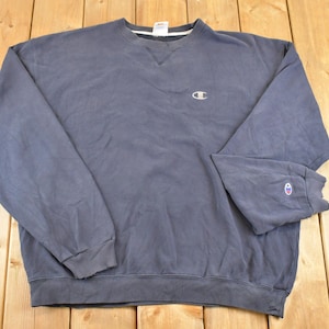 Felpa girocollo Champion vintage anni '90 da uomo, taglia XL / Logo con scritta / Pile ecologico / Minimalista / Stile anni '90