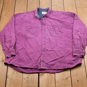 Vintage 1990s Field Gear Button Up Shirt / 1990s Button Up / Vintage Denim Button Up / Casual Wear / Workwear / Pattern Button Up