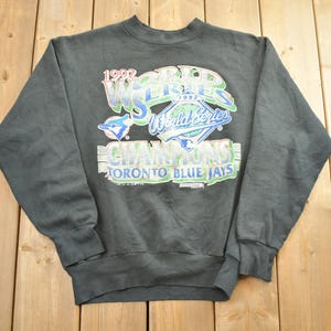 Vintage 1992 Toronto Blue Jays world Series Champions Distressed MLB Crewneck Sweatshirt / Made In USA / Baseball / Sportswear / Americana