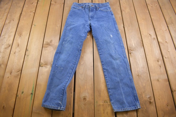 Vintage 1990's Wrangler Blue Jeans 28 x 30 / Pain… - image 2
