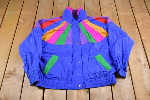 Vintage 1980s Andy Johns Abstract Design Windbreaker Jacket Vintage 1980s Andy Johns Abstract Design Windbreaker Jacket