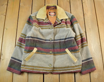 Vintage 1990s The Australia Outback Collection Wool Jacket Men's Large / Fall Outerwear / Outdoors Coat / Fleece Lined / Made In Canada