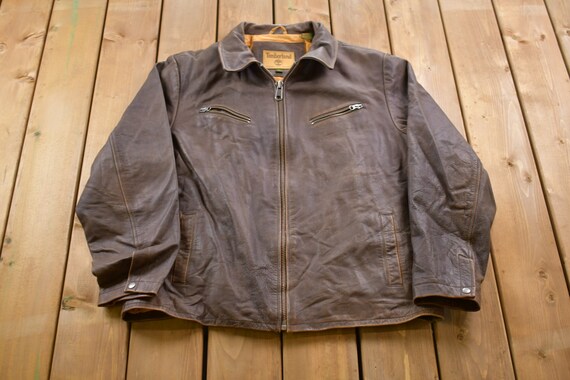 Timberland brown leather jacket Clearance