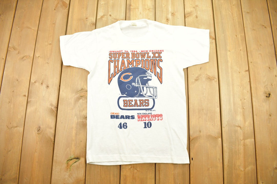 Vintage 1986 Chicago Bears NFL Super Bowl Graphic T Shirt / - Etsy