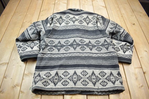 Vintage 1990s Woolrich Aztec Pattern Wool Jacket / Vintage