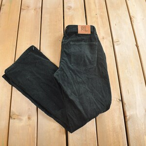 Vintage 1990s Women's Ralph Lauren Sport Black Corduroy Pants Size