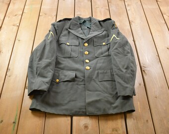 Vintage 1980s Military Medic Formal Blazer / Button Up Jacket /  Army Green / Vintage Army / Streetwear Fashion / Army Jacket