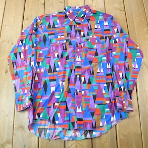 Vintage 1990s South Western All Over Print Wrangler Western Shirts Button Up Shirt / Western Style / Size XL / Aztec Print / Cowboy Cut