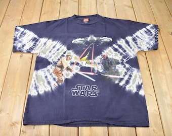 Vintage 1999 Star Wars Episode 1 All Over Print Tie Dye Promo T-Shirt / The Phantom Menace / 90s / Vintage Movie Tee /  XL