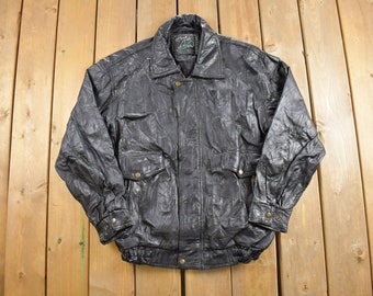 Vintage 1990s Leather Jacket / South West Territory / Streetwear / Made In USA /