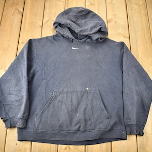 Vintage Y2K Nike Center Swoosh Distressed  Hoodie / 90s Hoodie / Nike Mid Swoosh / Embroidered / Nike Mini Swoosh / Made In Canada