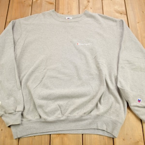 Vintage 1990s Champion Blank Grey Crewneck Sweatshirt / Made In USA / Vintage Champion / Vintage Blank
