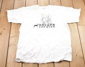 Vintage 1990s Boston Terrier Embroidered Graphic T-Shirt Graphic 80s 90s Streetwear Retro Style Dog Graphic Animal Tee