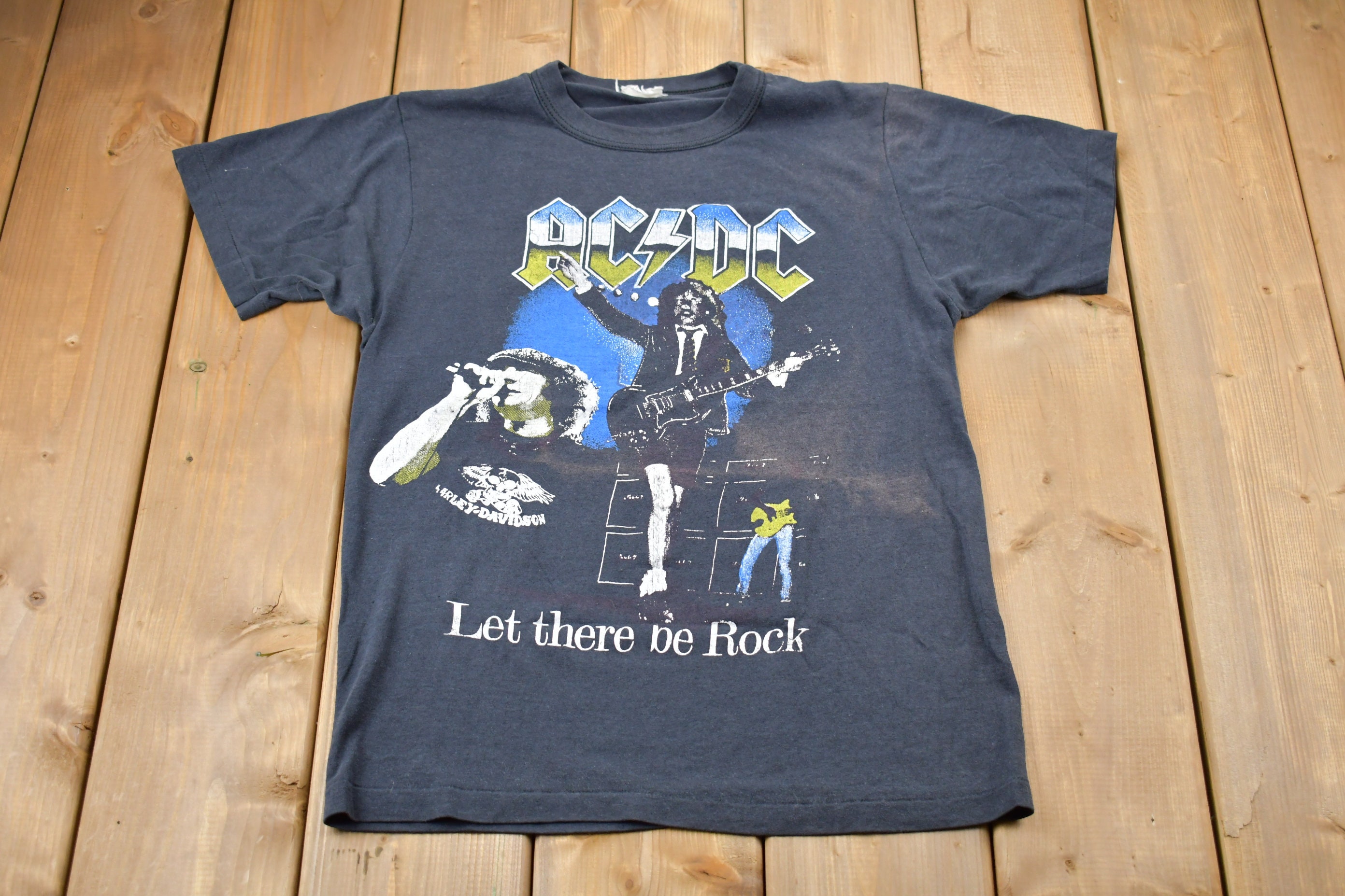 Vintage 1980s ACDC Let There Be Rock Graphic T-shirt / 80s Band T