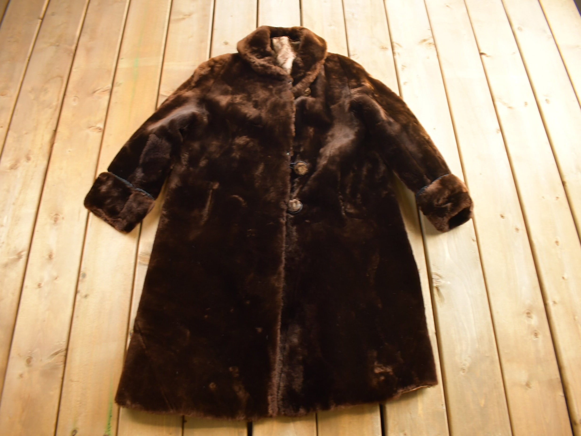 Vintage 1960s Sheered Beaver Fur Coat / True Vintage / Made In USA /  Vintage Fur Coat / Vintage Fur