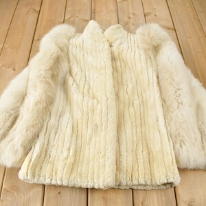 Vintage 1990s Burkholder Furs White Rabbit Fur Coat Fur Jacket