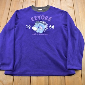 Vintage 1990s Disney Eeyore Winnie The Pooh Fleece Crewneck / Vintage Sweatshirt / Vintage Disney / Embroidered