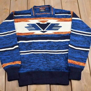 Vintage 1990er Jahre Esprit 100% Acrylic Knit Azteken Pullover / 90er Vintage Pullover / Natur / Naturstrick / Winter Sweatshirt / Azteken-Strickpullover