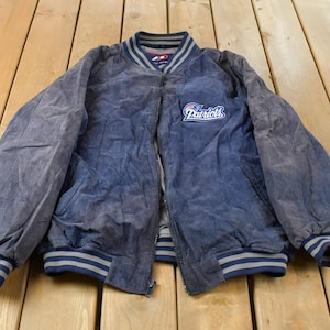 Vintage 2000s New England Patriots NFL Pro Player Full Zip Bomber Jacket Men's Large / NFL / Embroidered / Y2K Sportswear / Patchwork