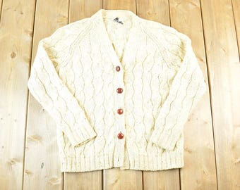 VINTAGE 60s | 100% Virgin Acrylic Fiber Orlon Zip up Knit Sweater