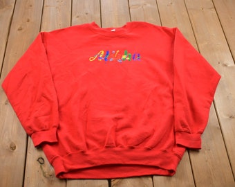Vintage 1990s Hawaii Aloha Crewneck Sweatshirt / 90s Crewneck / Souvenir Sweater / Streetwear / Travel And Vacation / Vintage Hawaii