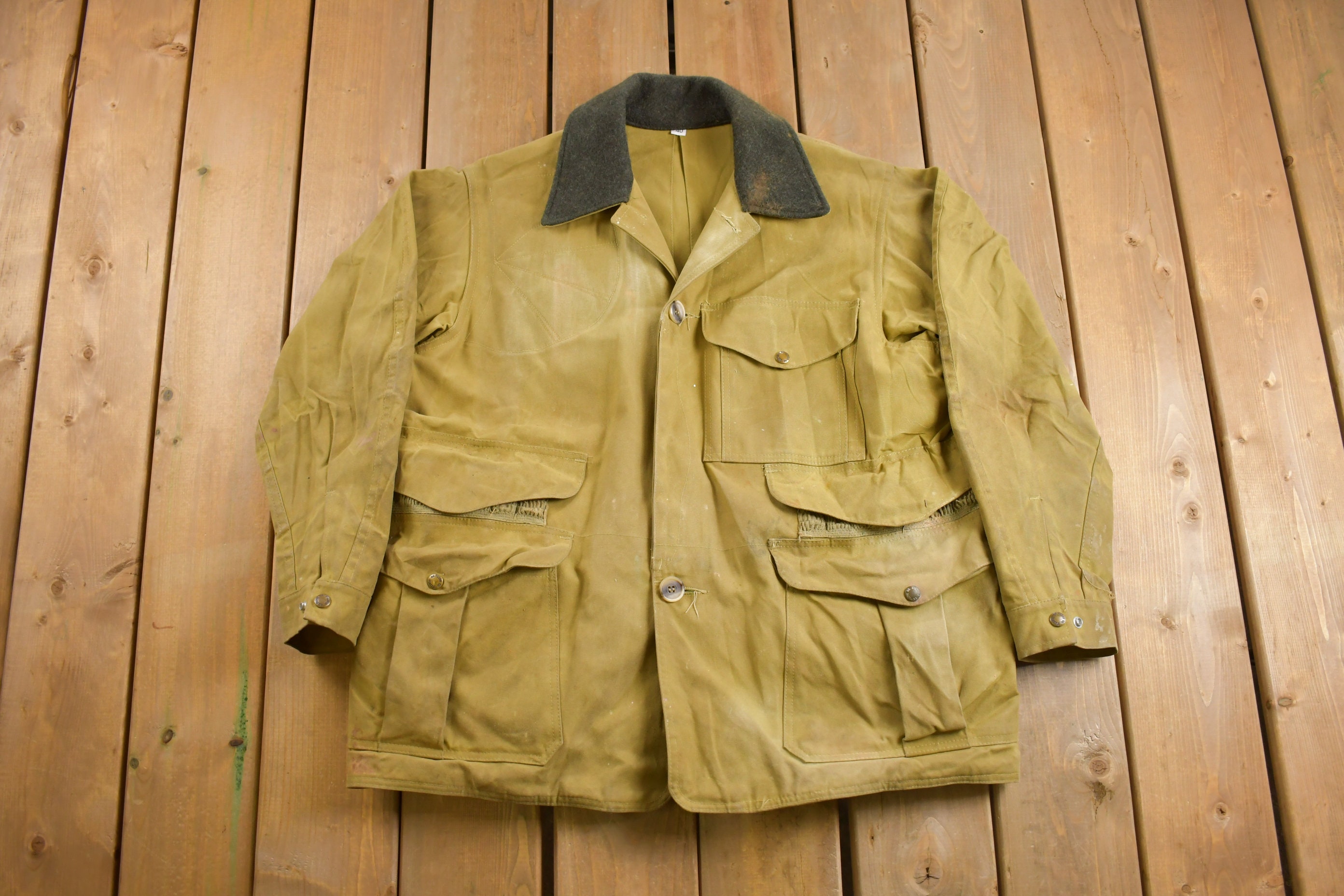 Vintage 1980s Distressed Filson Tin Cloth Cruiser Jacket Vintage 1980s Distressed Filson Tin Cloth Cruiser Jacket