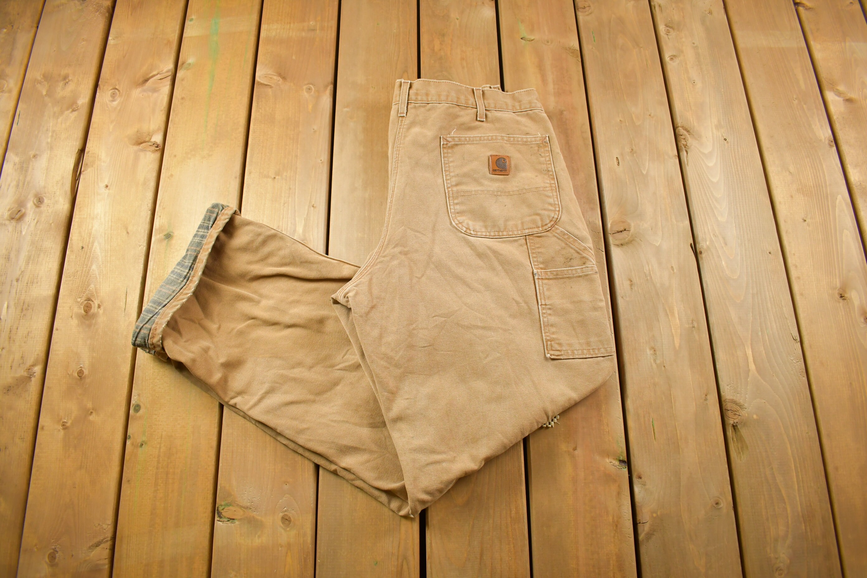 1990s Carhartt Dungaree Fit Blanket Lined Pants -