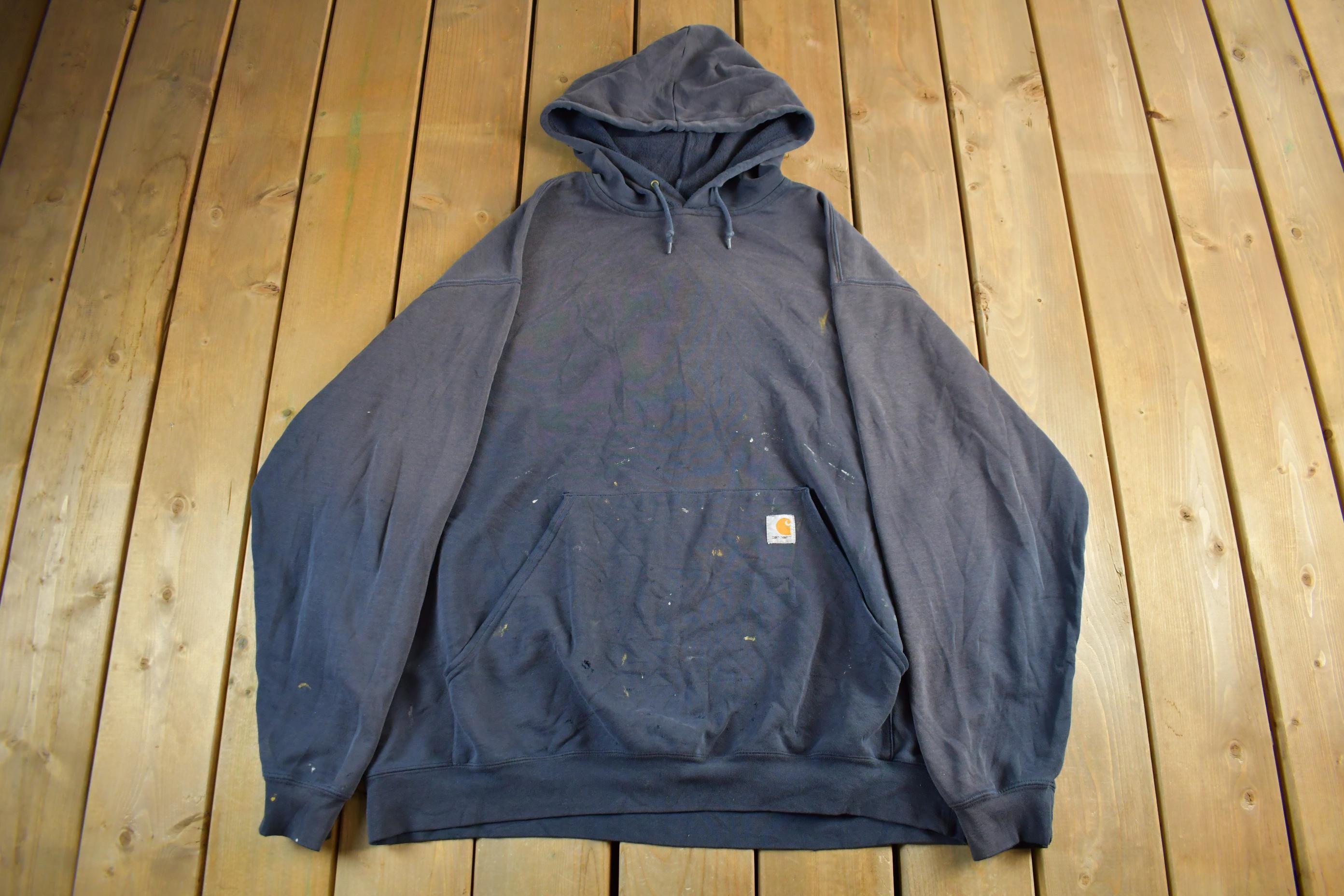 Vintage 1990s Carhartt Heavyweight Paint Distressed Hoodie Size