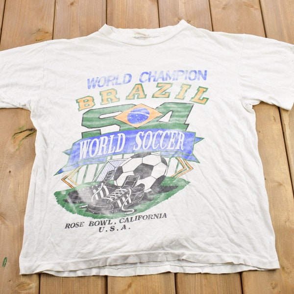 Vintage 1990s Rose Bowl California Brazil World Champion Soccer Souvenir T Shirt / Streetwear / World Soccer / Vacation Tee / Travel T Shirt