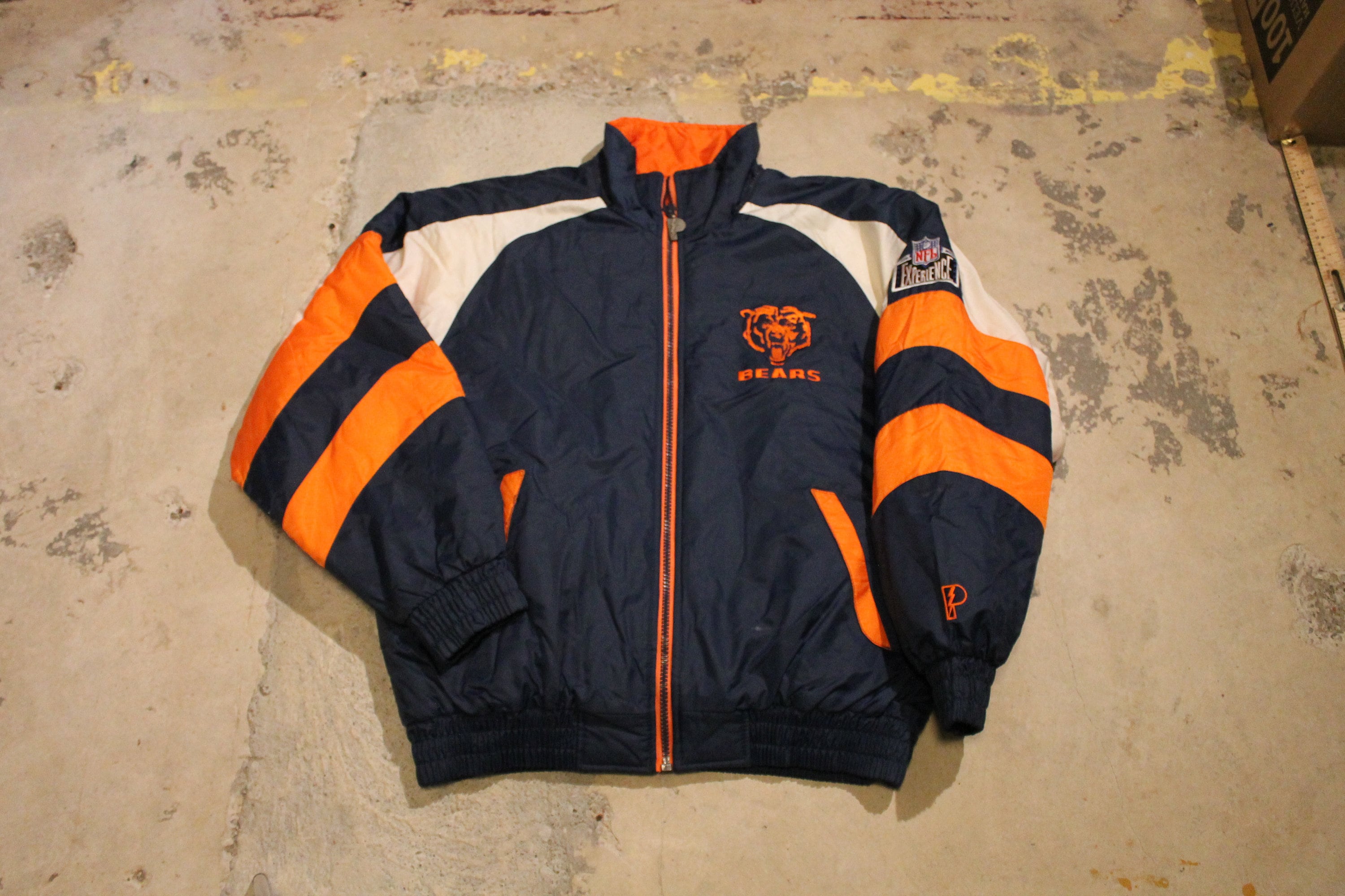 Lostboysvintage Vintage 1990s Chicago Bears NFL Quarter Zip Fleece Sweater / Color Block / Football / Sportswear / Americana