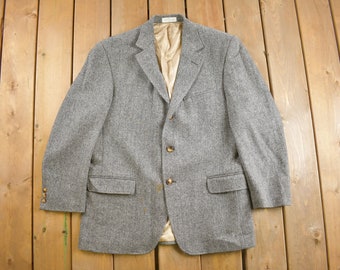 Vintage 1980er Jahre Orvis Herringbone Blazer Button Up Shirt / Herren Blazer Hemd / Formelle Kleidung / Casual Wear / Made In USA
